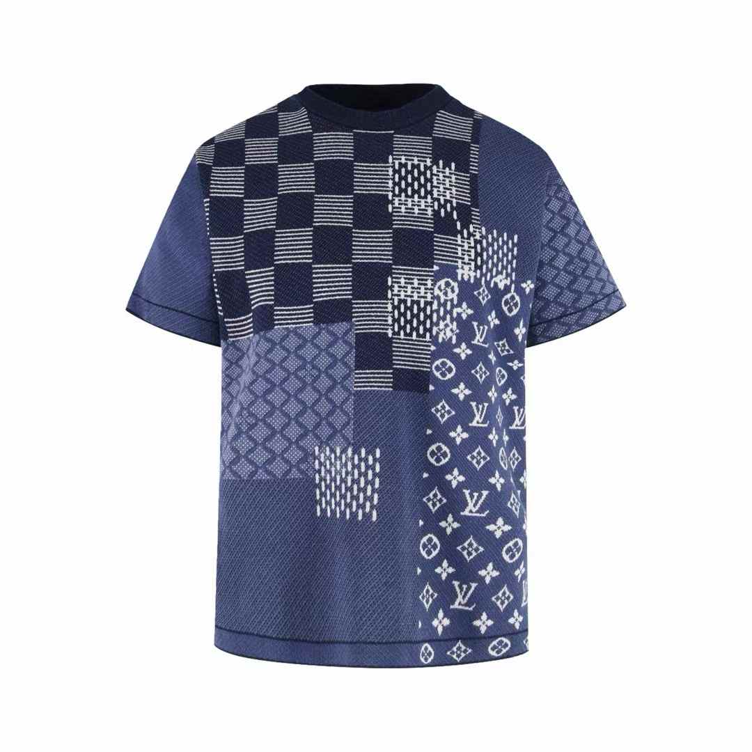 LV Short-Sleeved Knitted Crewneck blue
