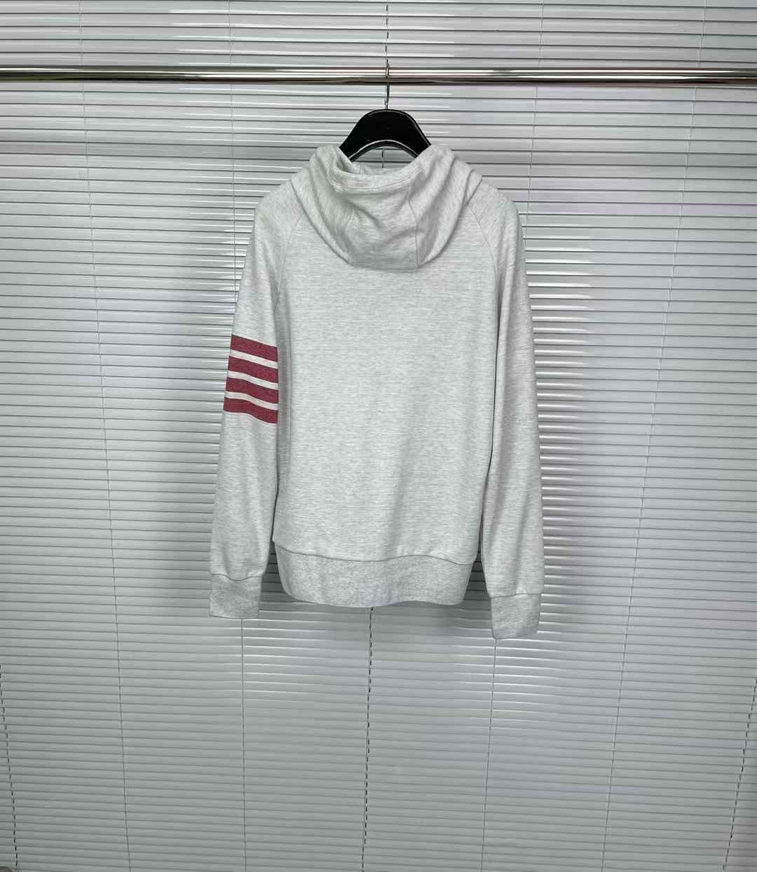 Thom Browne grey Classic Loopback 4-Bar Full Zip Hoodie