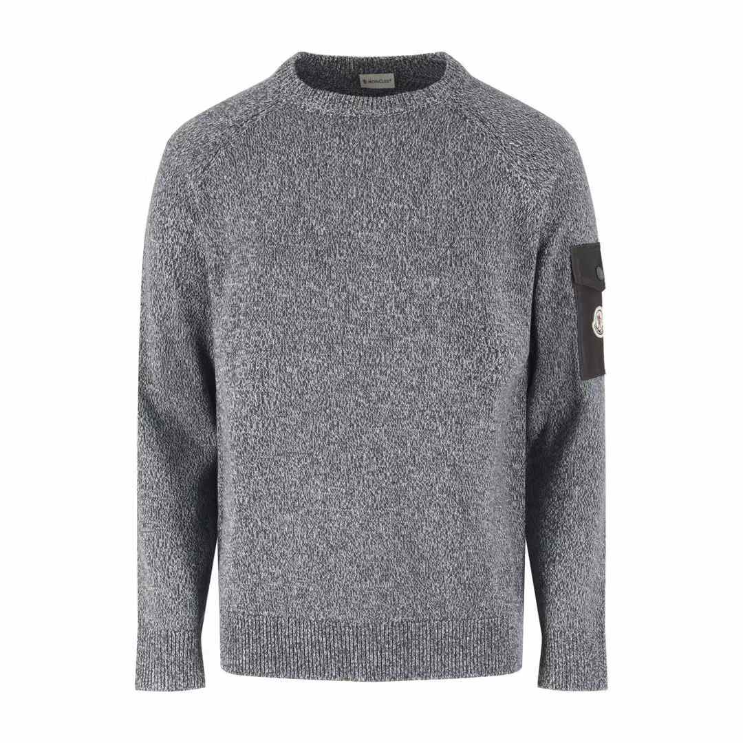 Moncler Mouliné Wool & Cashmere Jumper in dark gray