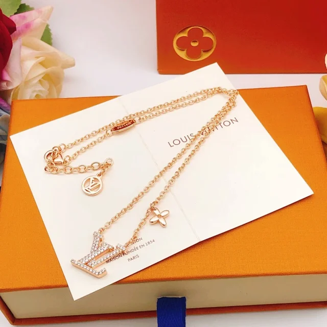 LV Iconic necklace gold-tone finish and rhinestone crystals