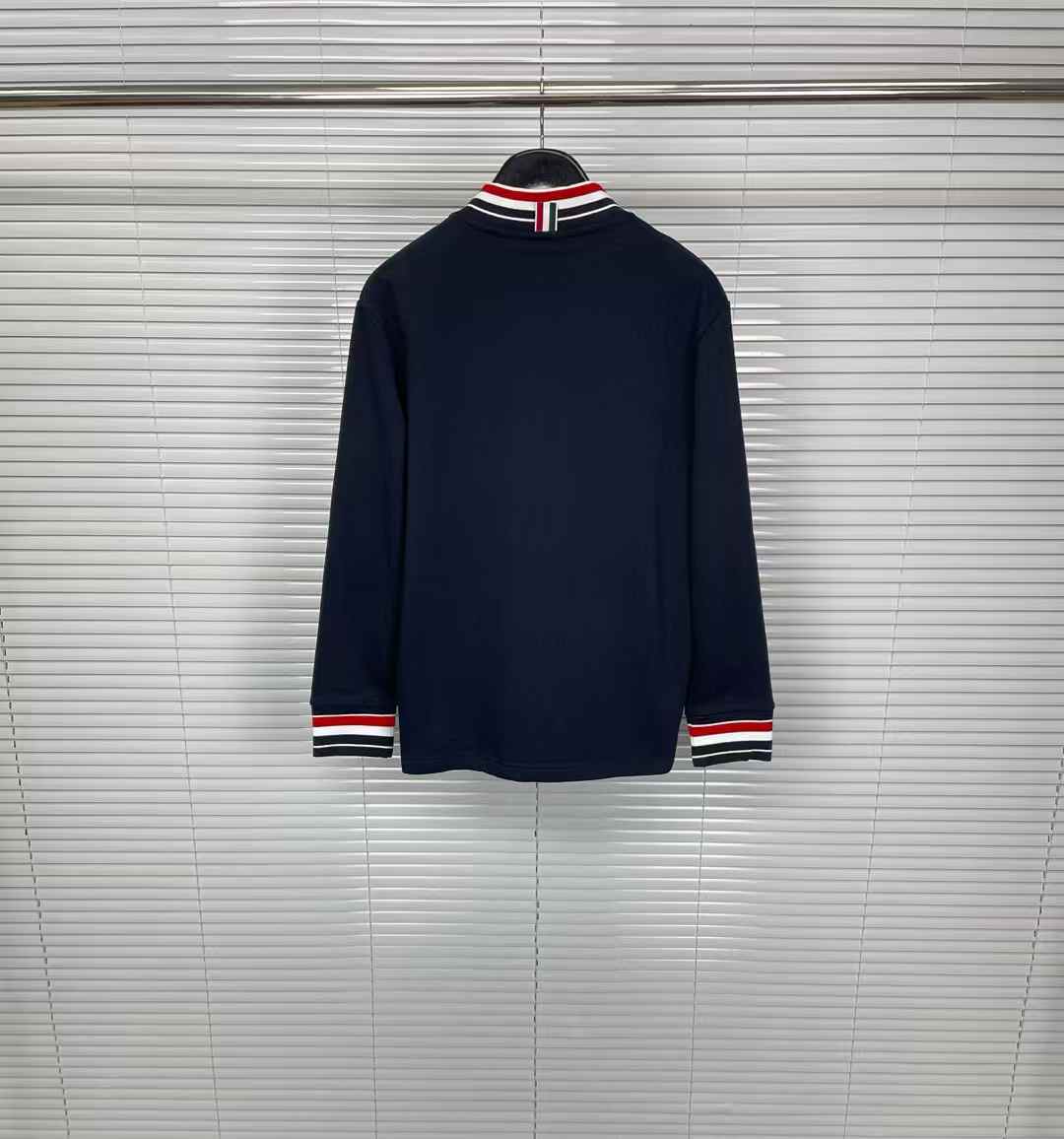 Thom Browne RWB-stripe Bomber Jacket in navy blue