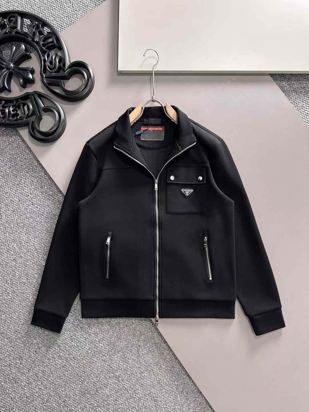 Prada Re-Nylon Panelled Zip-Up Jacket
