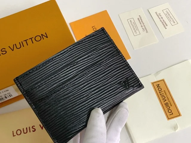 LV card holder specifically the Pocket Organizer in black Epi leather