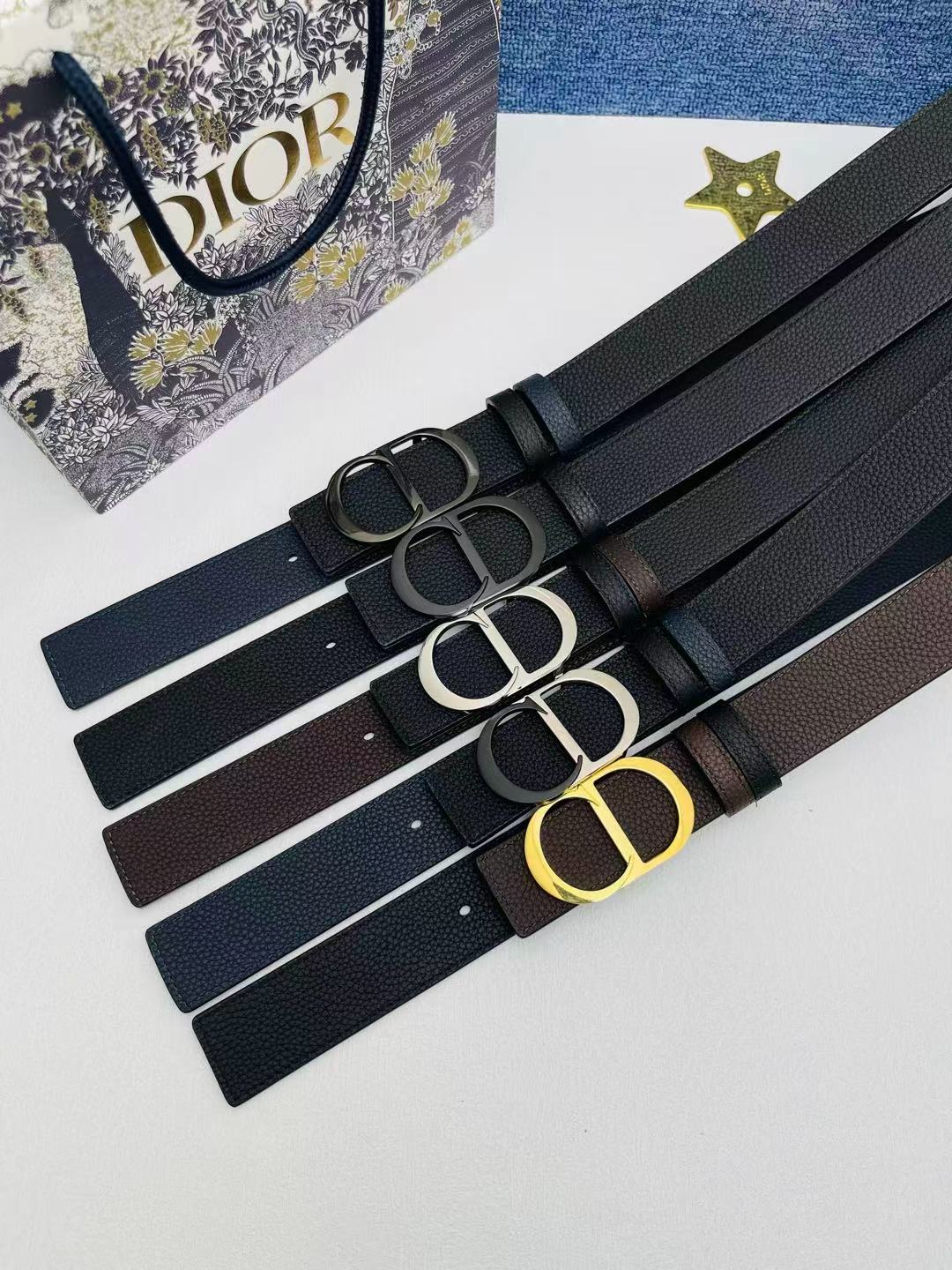 Dior Cannage Belt Buckle Sterling silver with gold finish, 35 mm