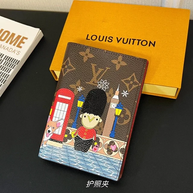 LV passport cover featuring a London-themed illustration