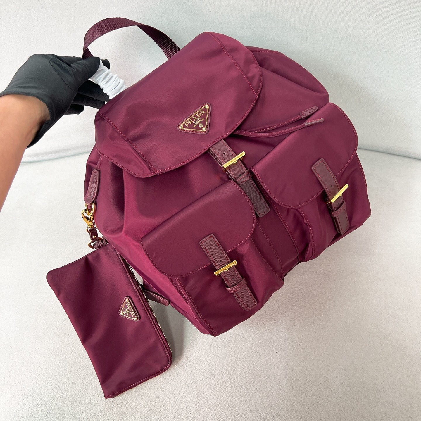 Prada Re-Edition 1978 Re-Nylon drawstring backpack in burgundy red