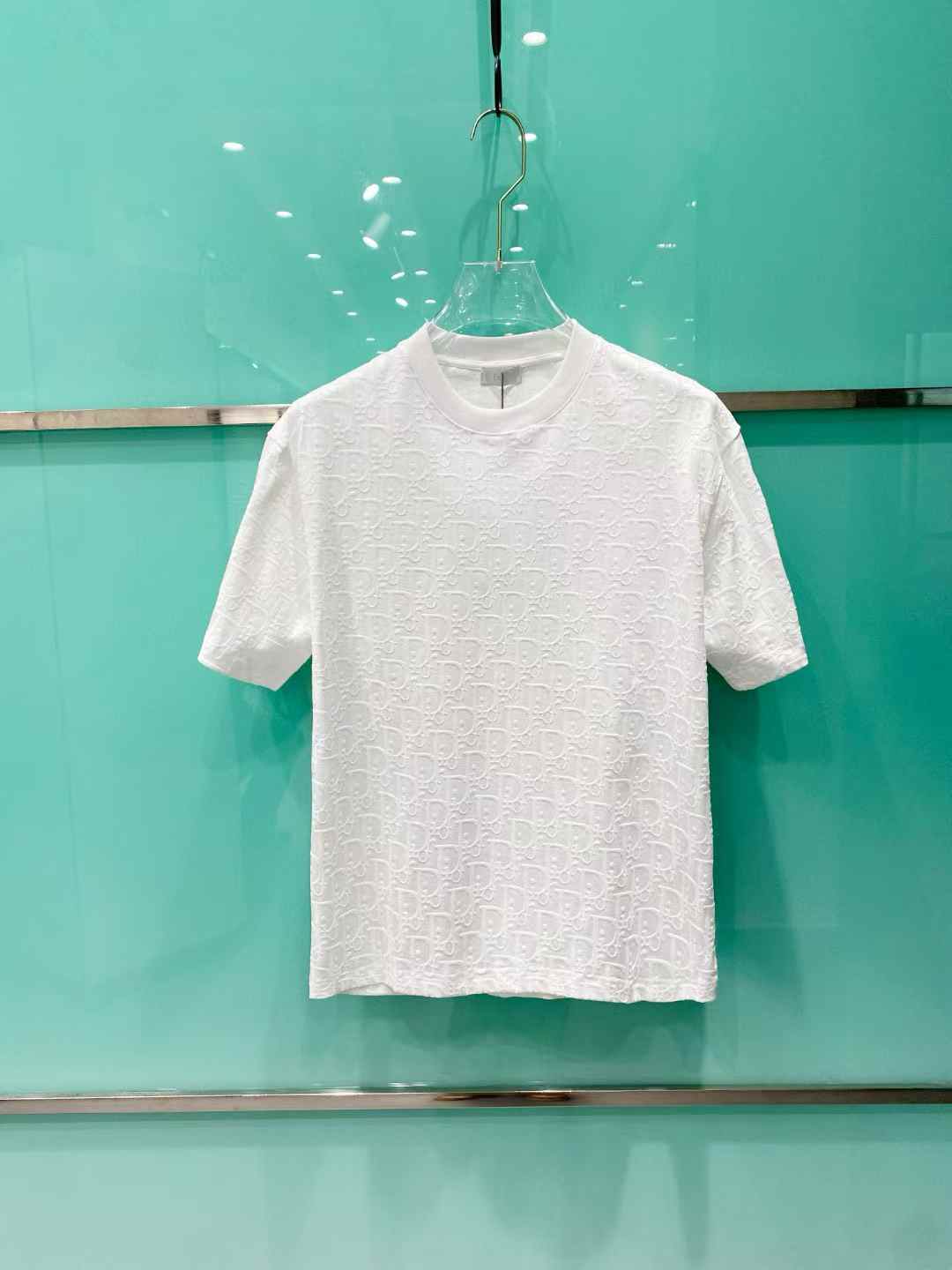 Dior Oblique Relaxed-Fit T-Shirt in off-white terry cotton jacquard