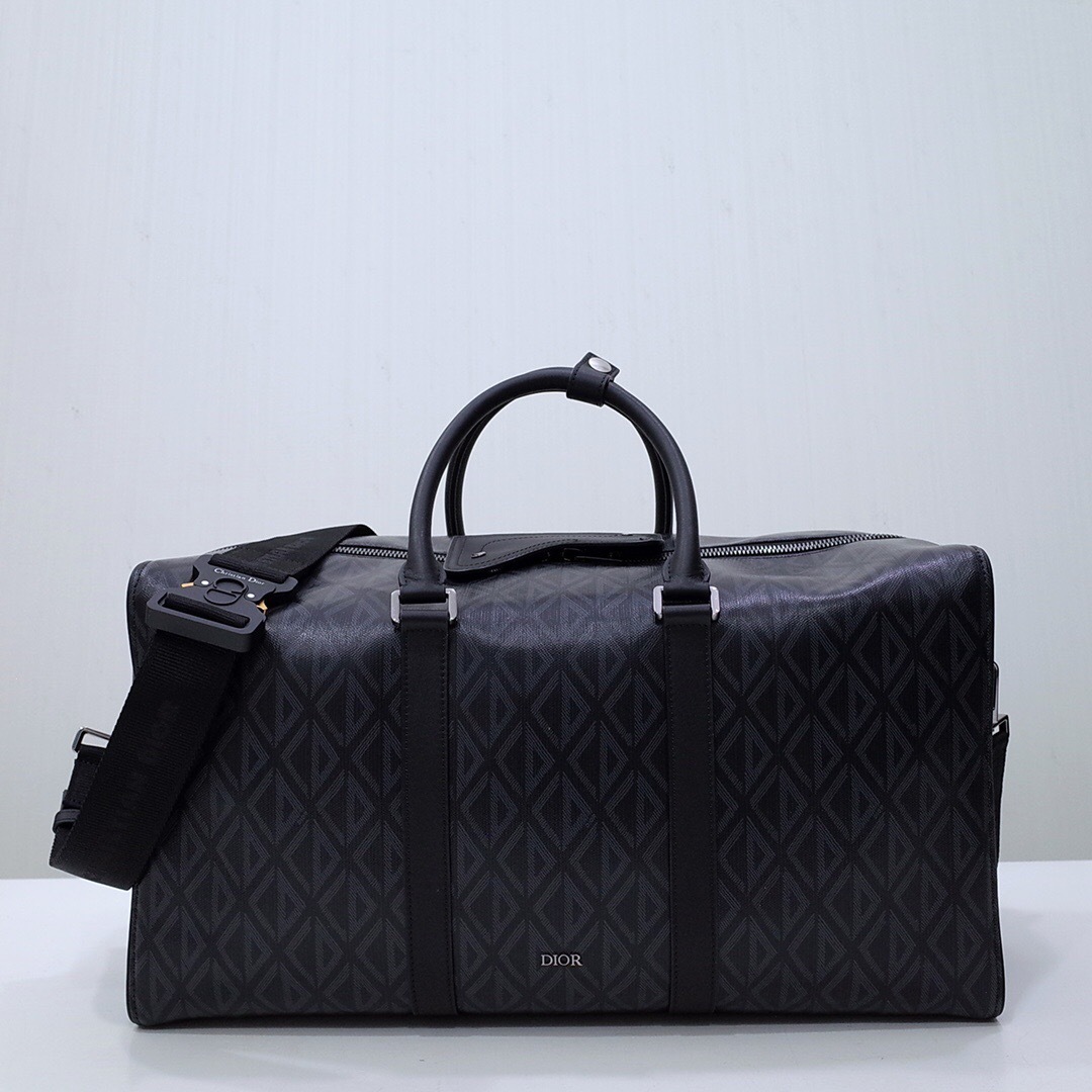 Dior Lingot 50 Duffle Bag CD Diamond canvas black