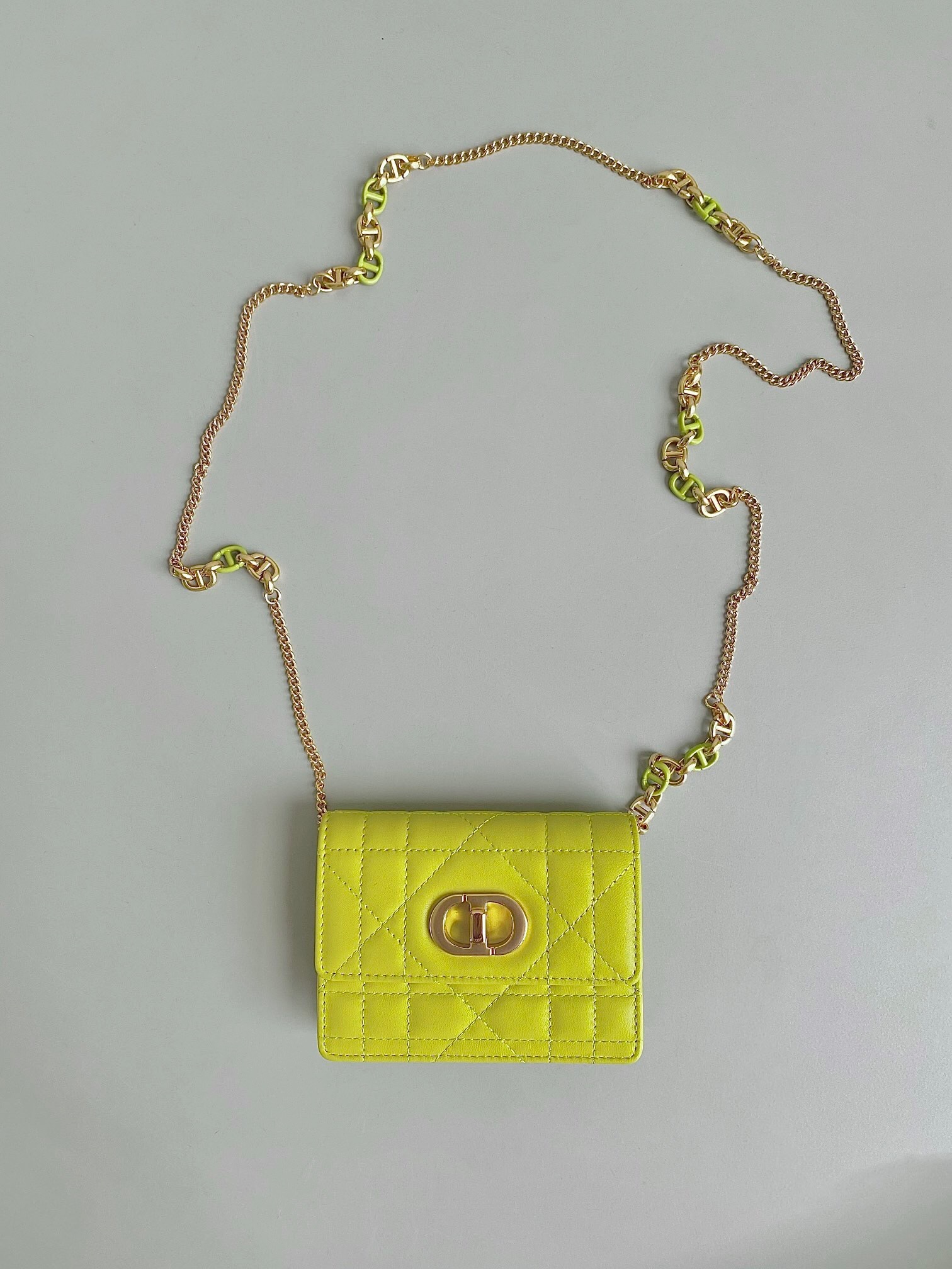 Dior Miss Caro mini bag lime yellow color