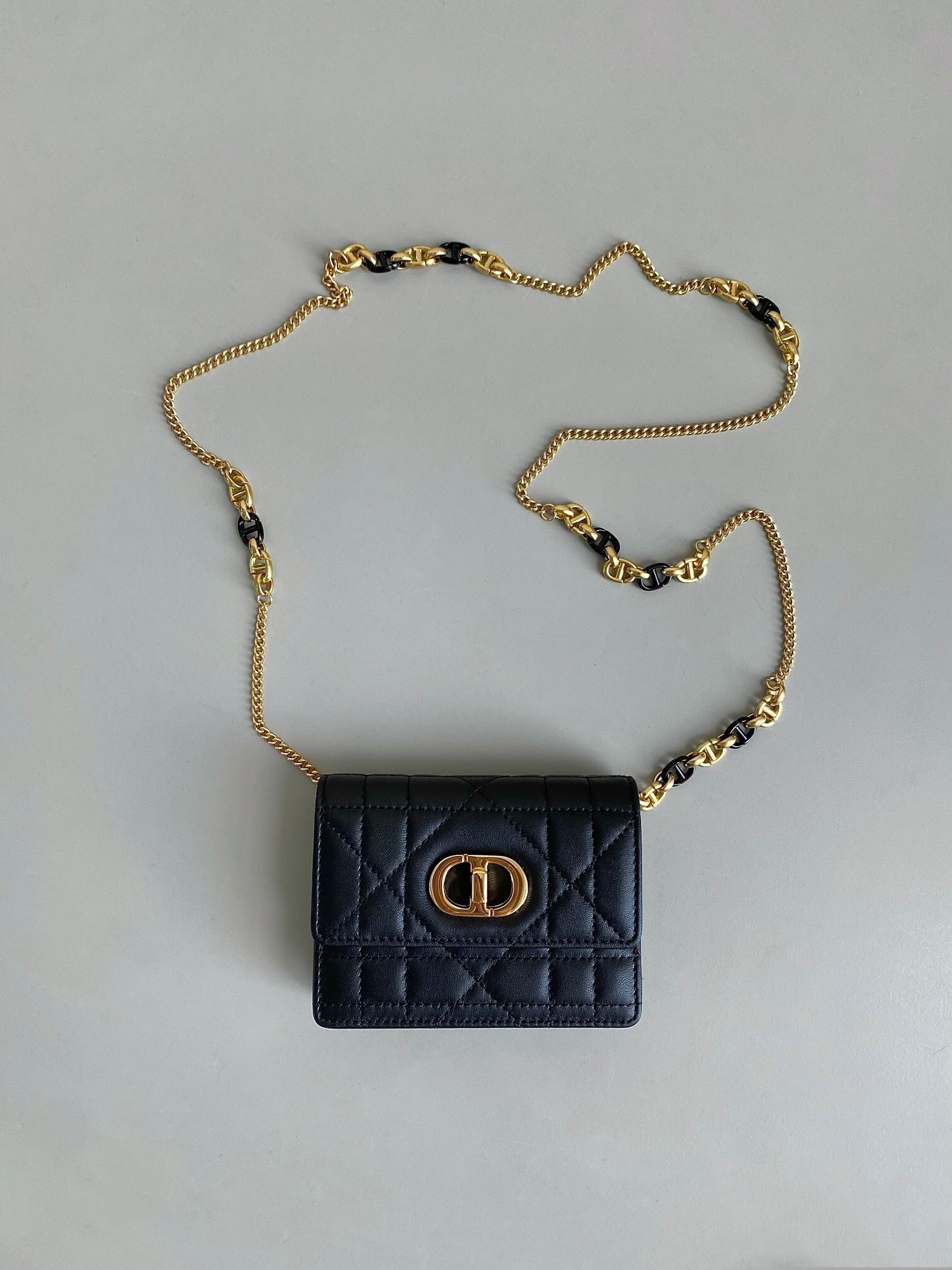 Dior Miss Caro mini bag in black Macrocannage lambskin