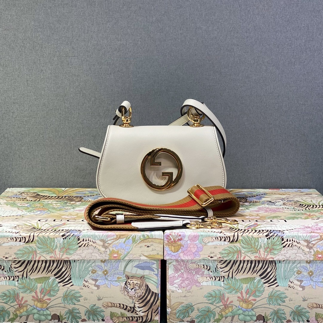 Gucci Blondie small shoulder bag in white leather
