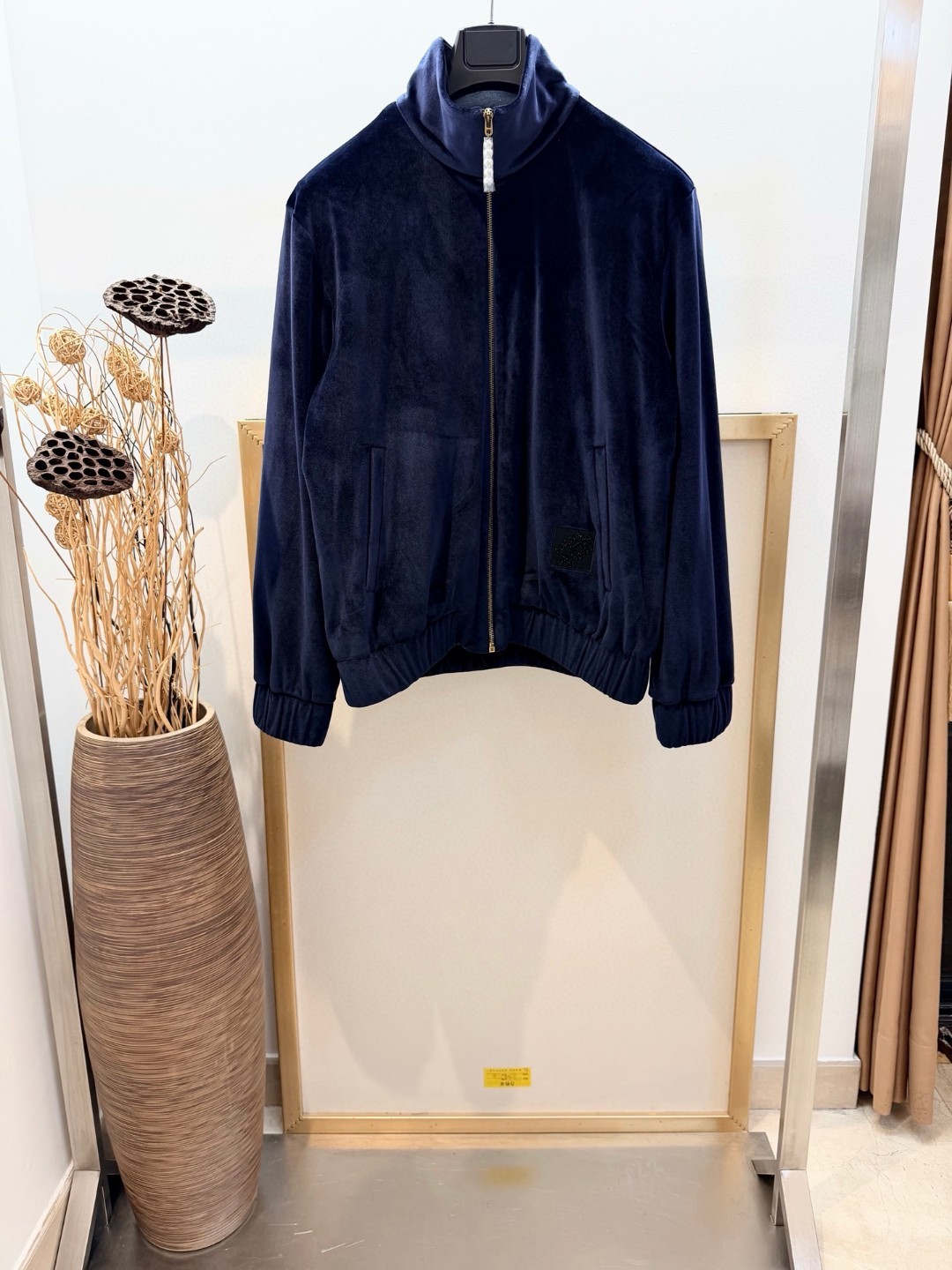 LV 1AILPZ Fashion Show Silk Velvet Tracksuit Top