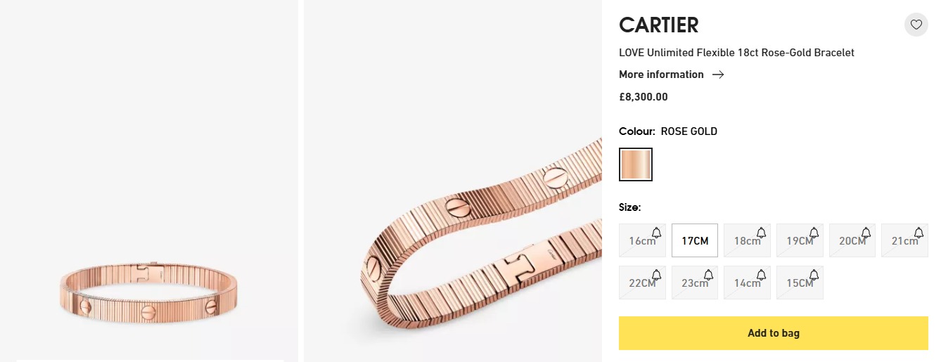 Cartier Love unlimited flexible Rose gold bracelet