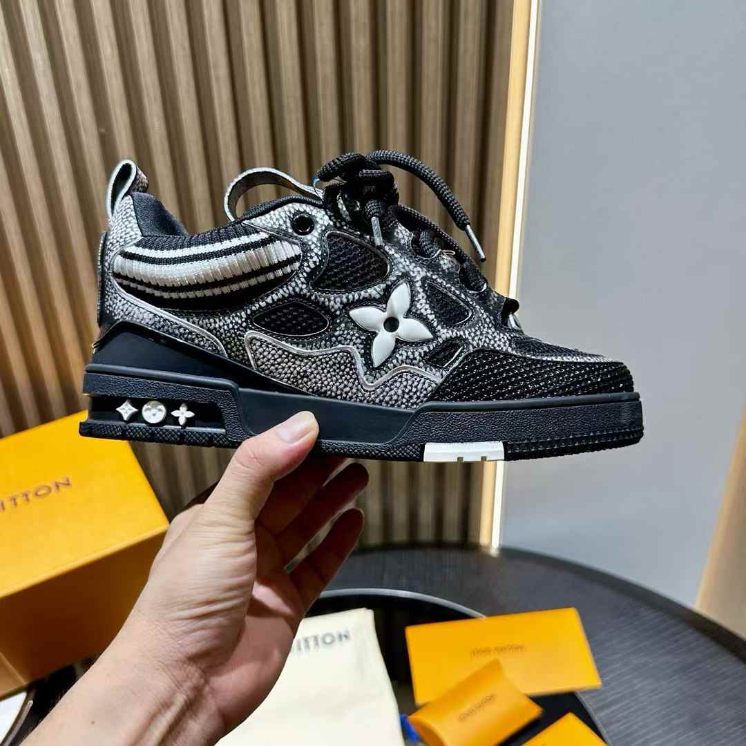 LV Skate Sneaker covered Swarovski crystals black