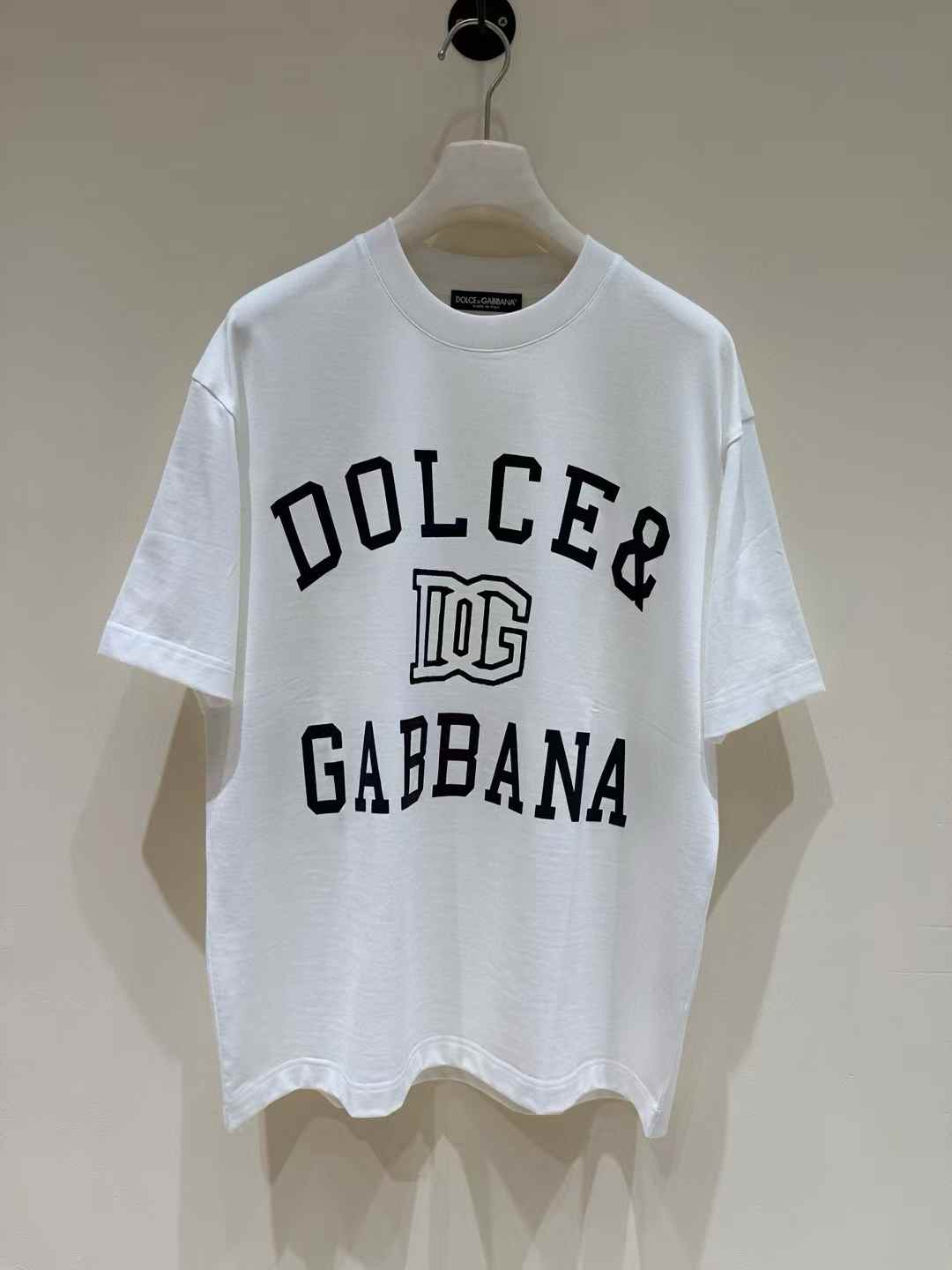 DG logo-print cotton jersey t-shirt in optical white