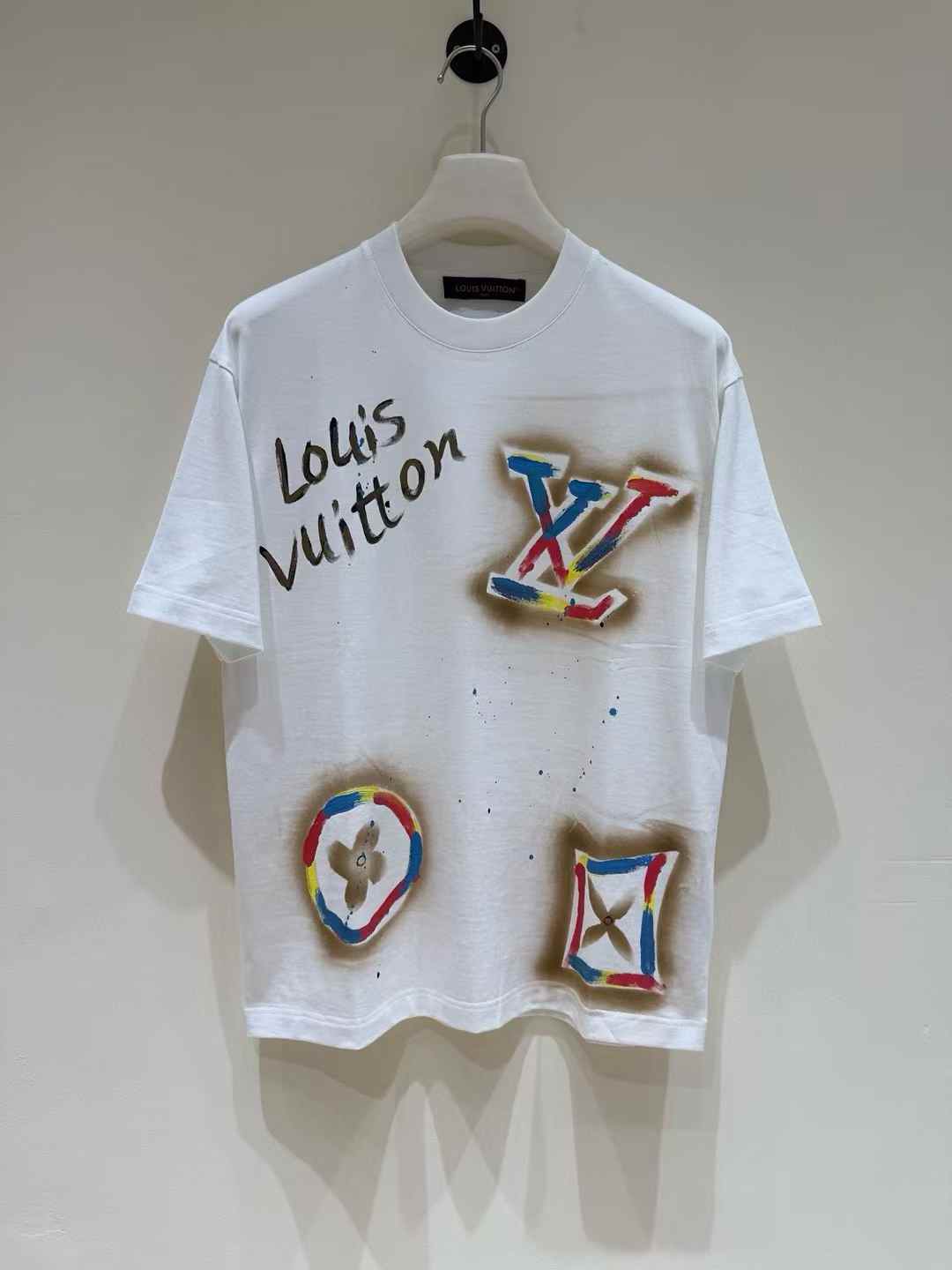 LV Multi Monogram Round Neck T-shirt white