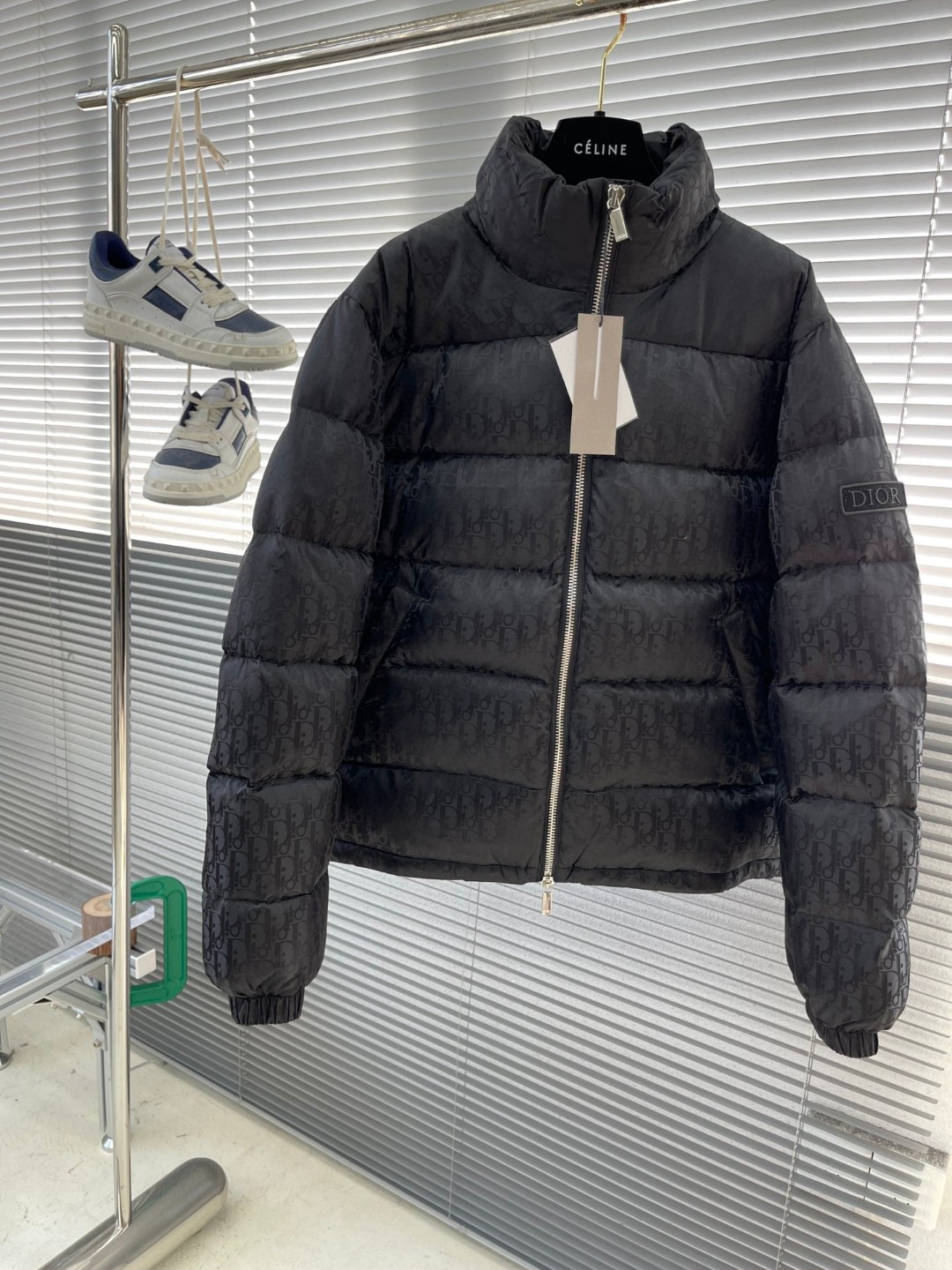 Dior Oblique Down Jacket black technical jacquard with a tonal Dior Oblique motif