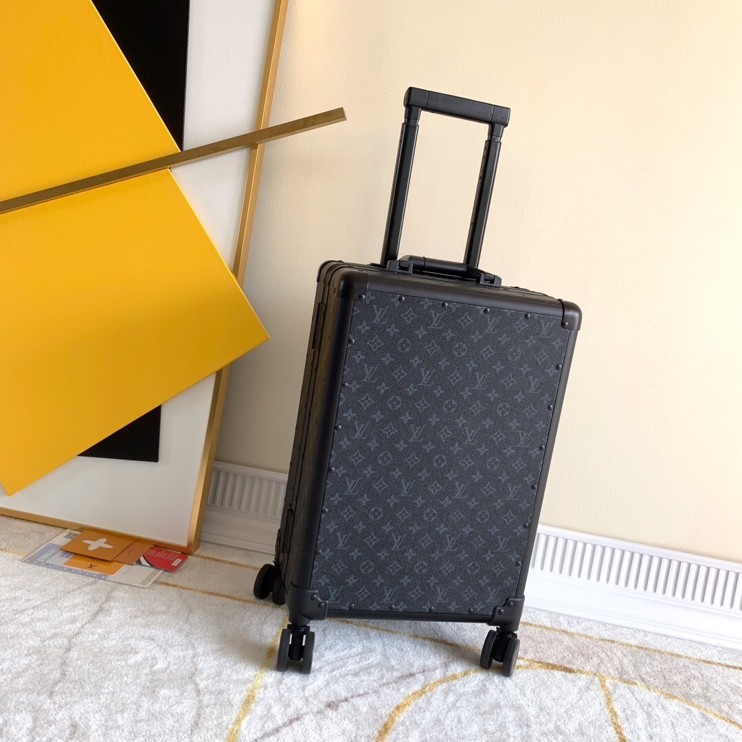 Horizon 55 rolling suitcase in Monogram Shadow leather