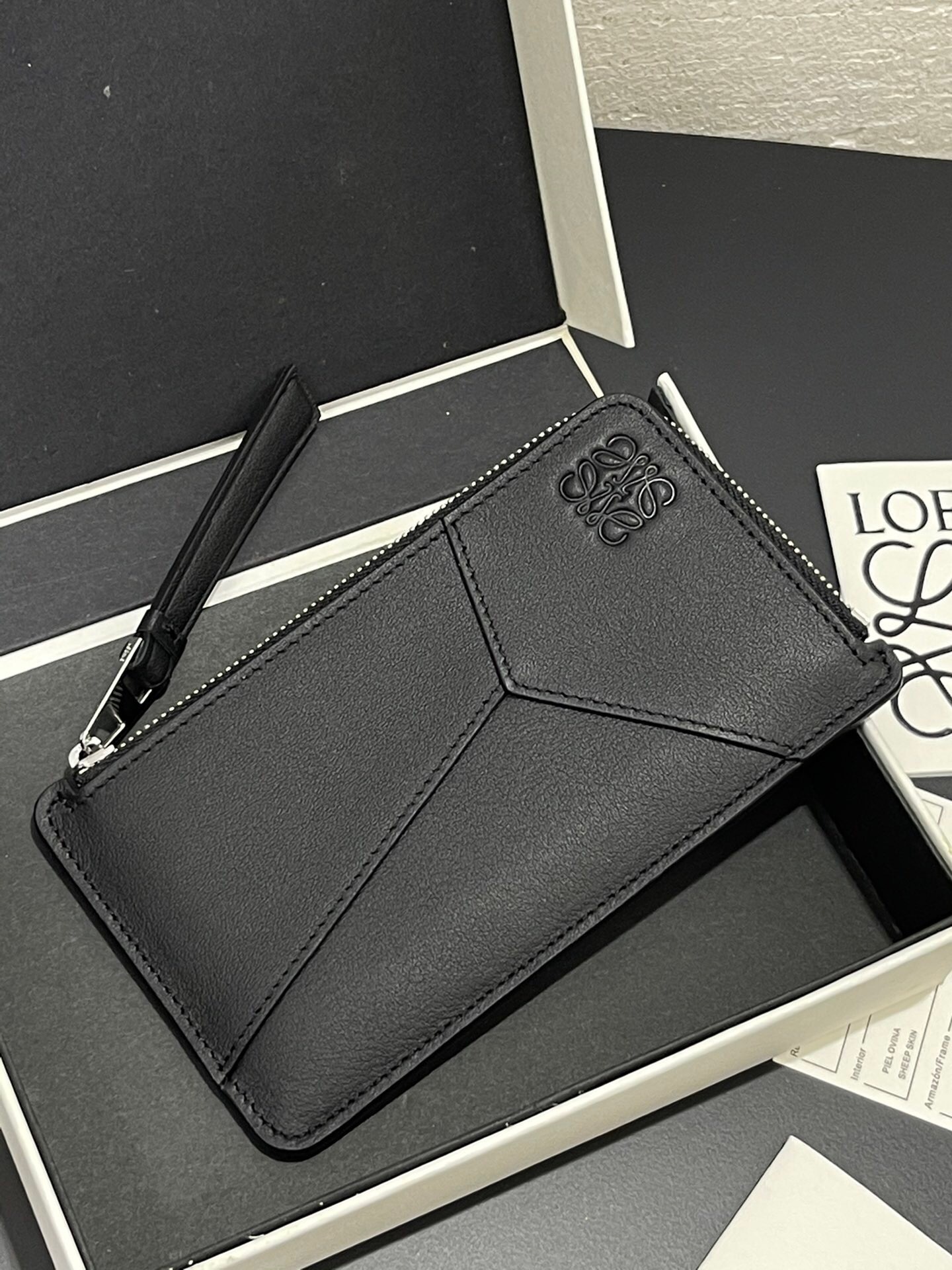 Loewe Puzzle long coin cardholder classic calfskin black