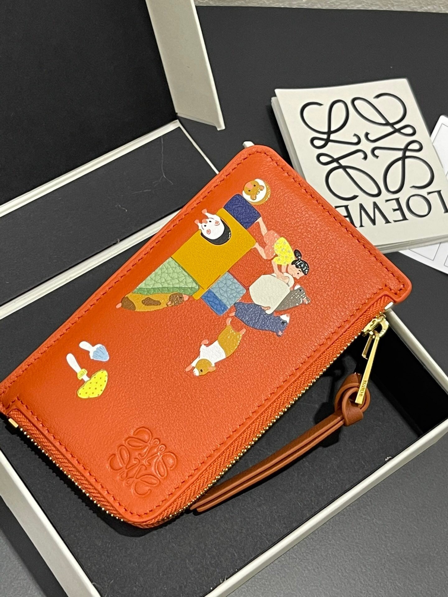 LOEWE x Suna Fujita Hamster Zipped Card Coin Holder nappa calfskin leather
