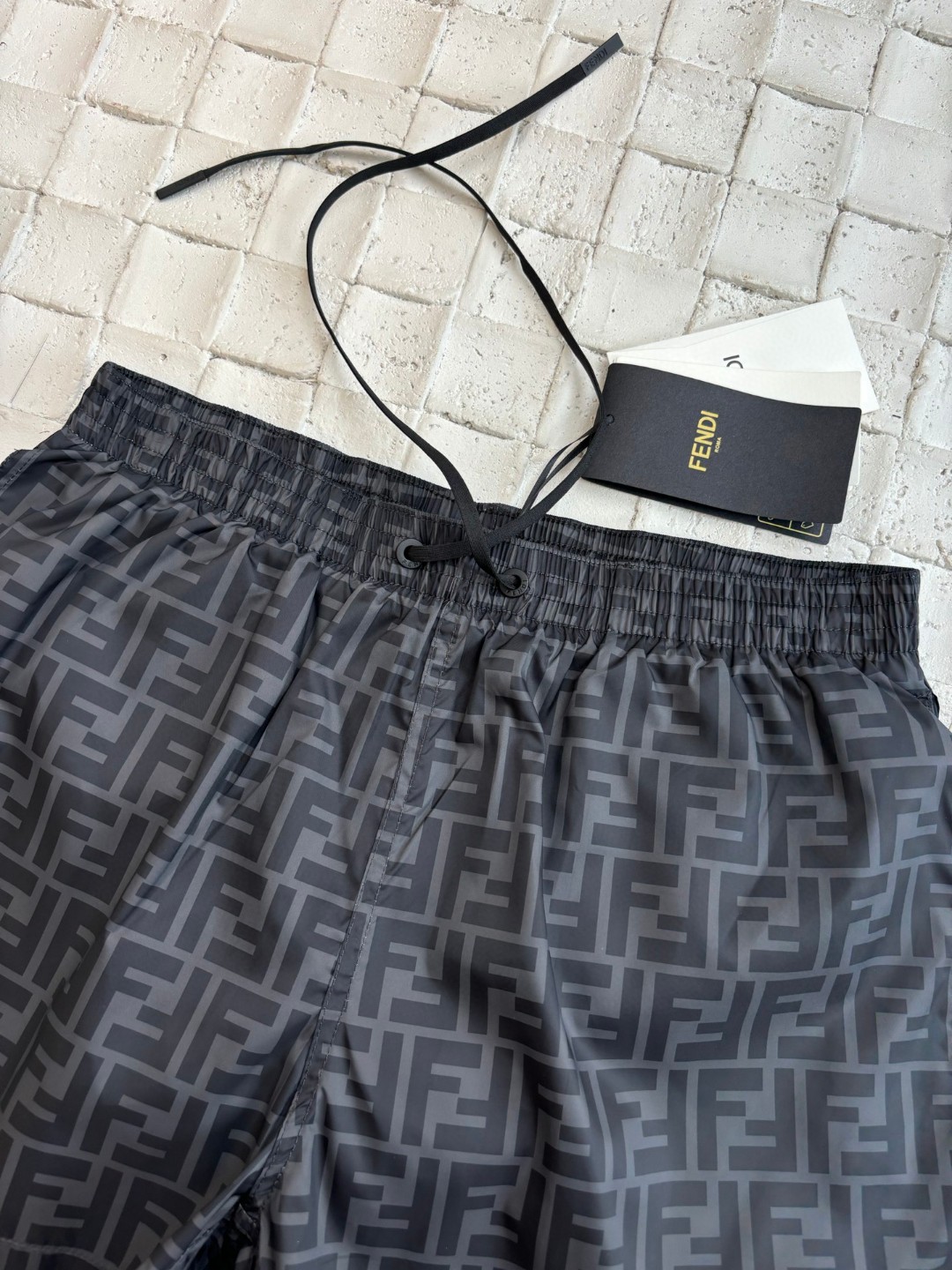 Fendi Logo Detailed Drawstring Swim Shorts