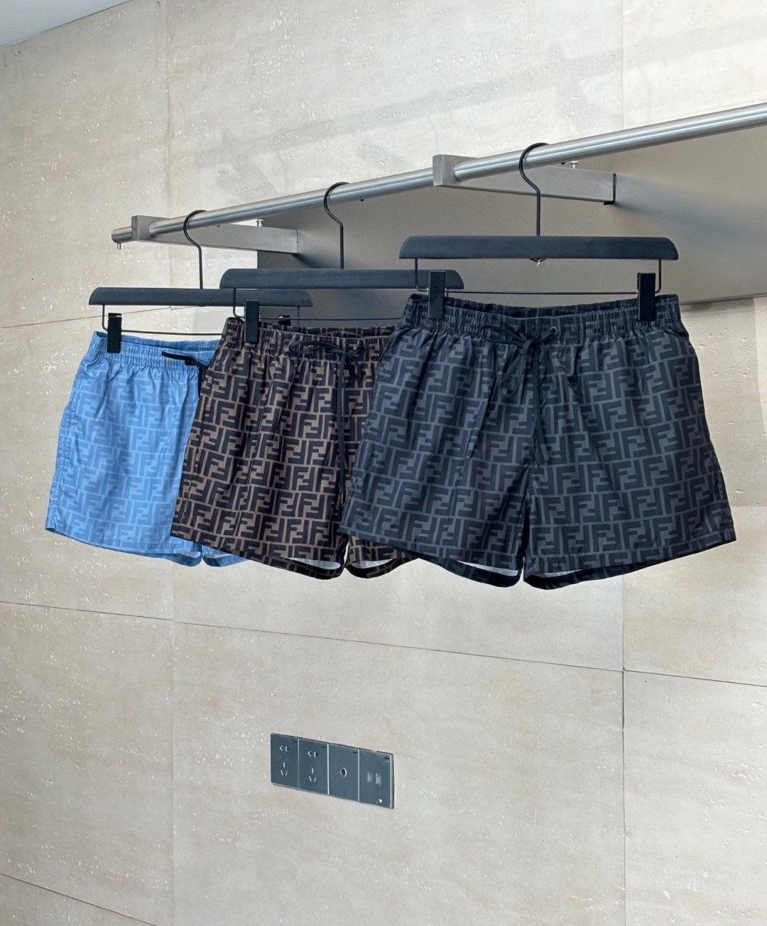 Fendi Logo Detailed Drawstring Swim Shorts