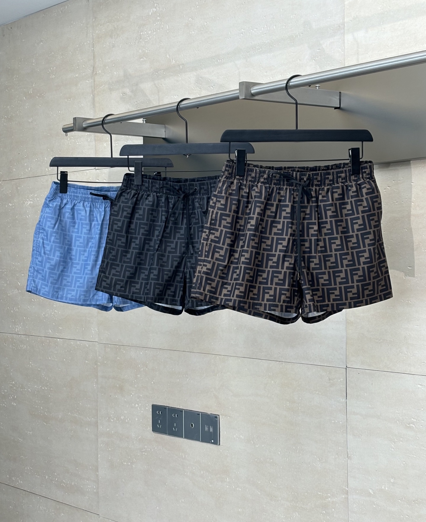 Fendi Logo Detailed Drawstring Swim Shorts