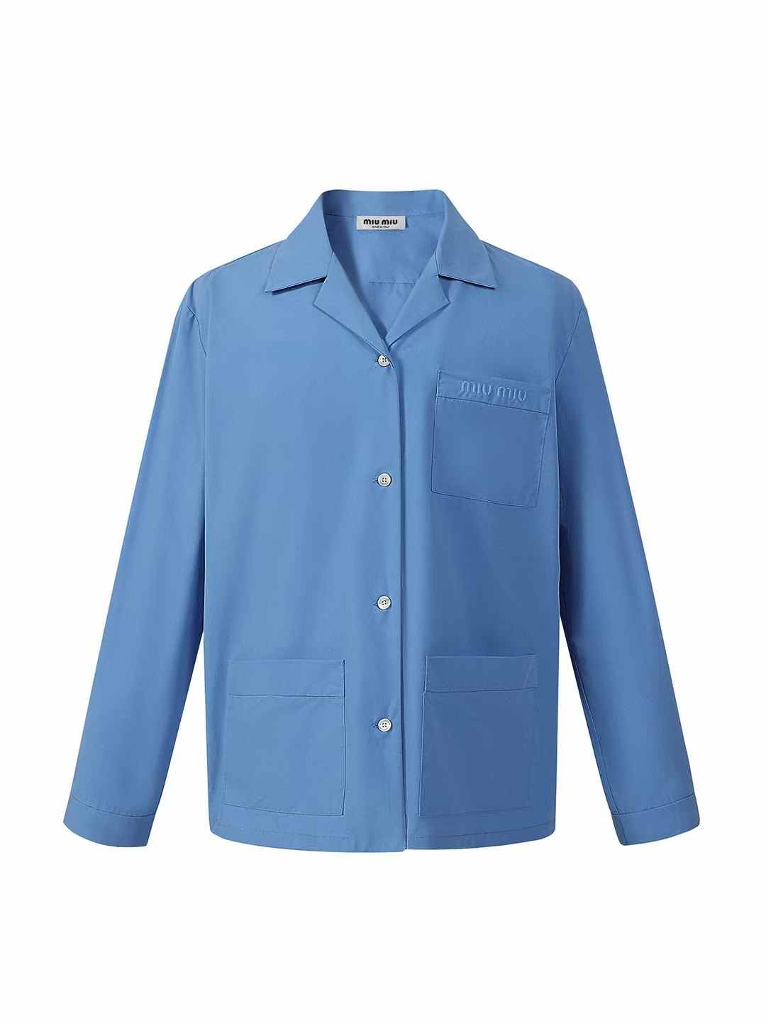 miu miu poplin blue shirt