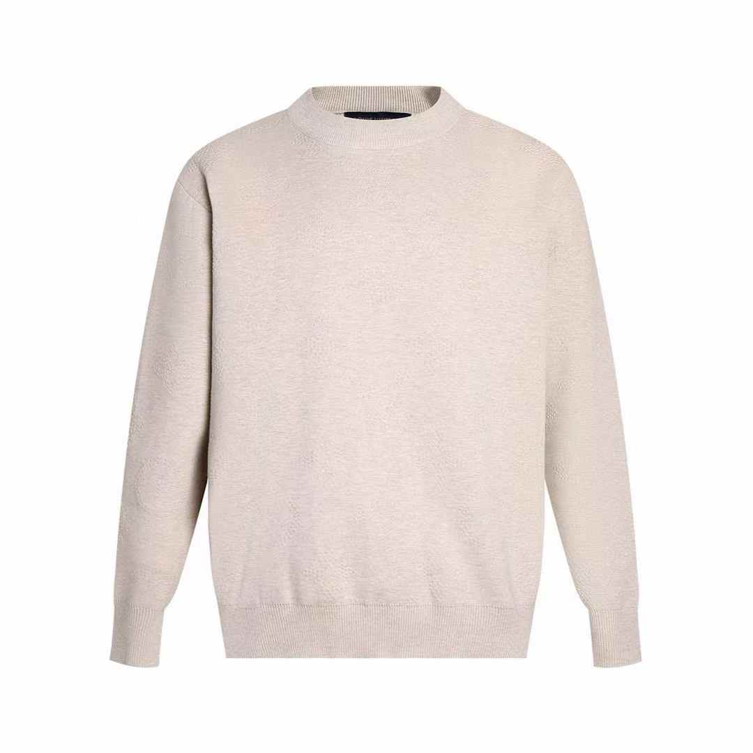 LV Monogram Embossed Pullover in cream tan cotton