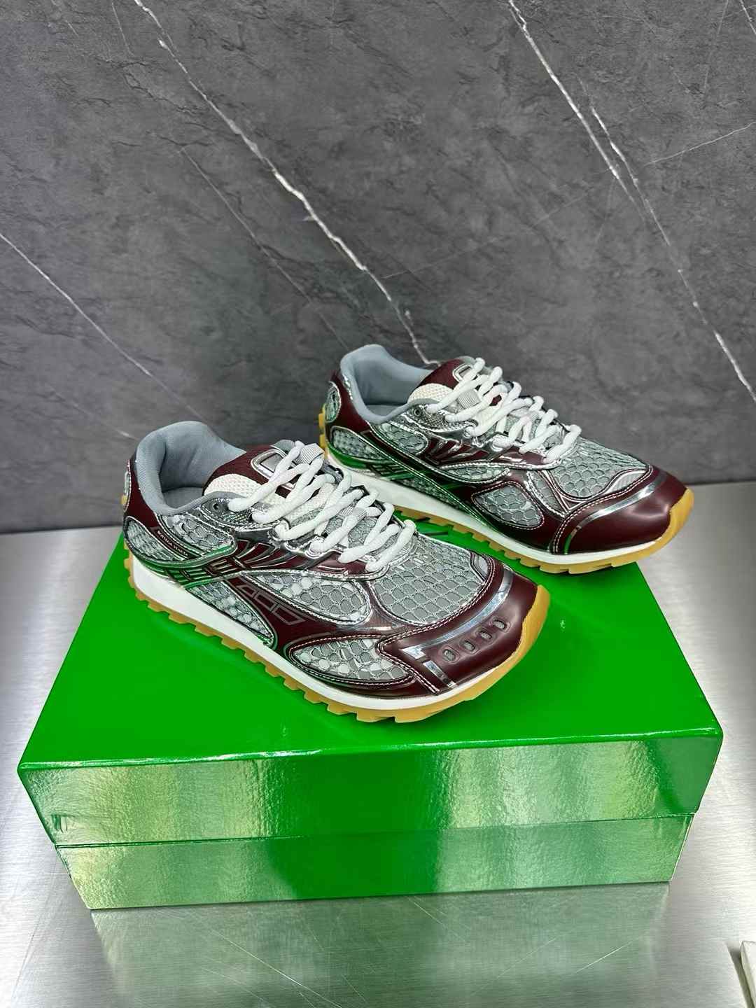 Bottega Veneta Orbit sneakers in gray and brown