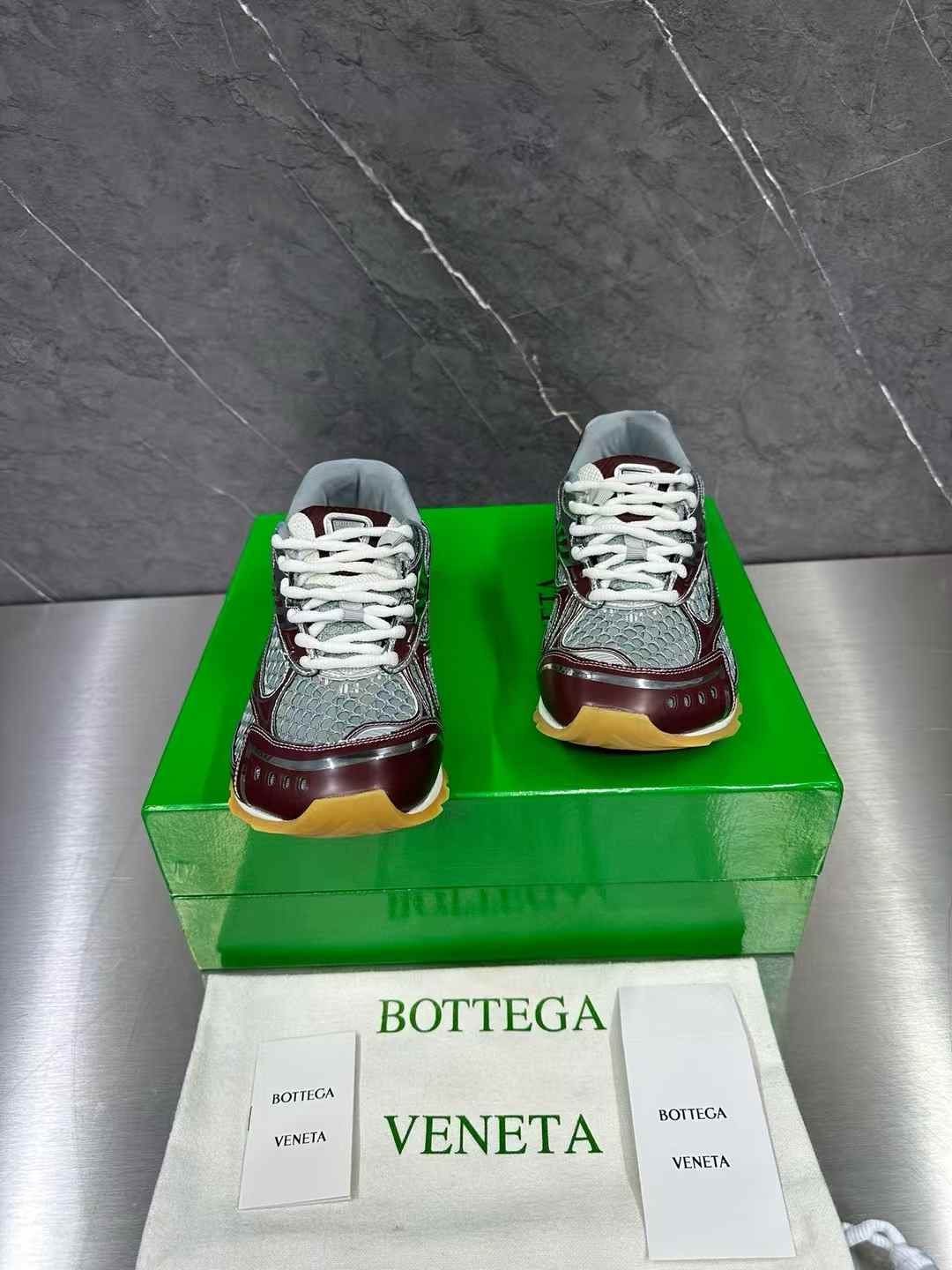 Bottega Veneta Orbit sneakers in gray and brown