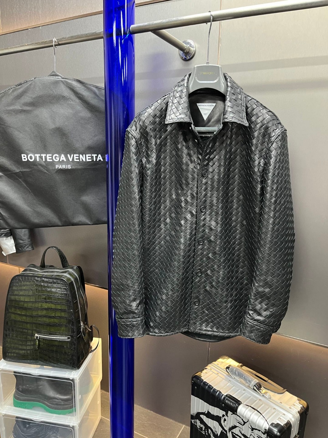 Bottega Veneta Intrecciato Leather Shirt