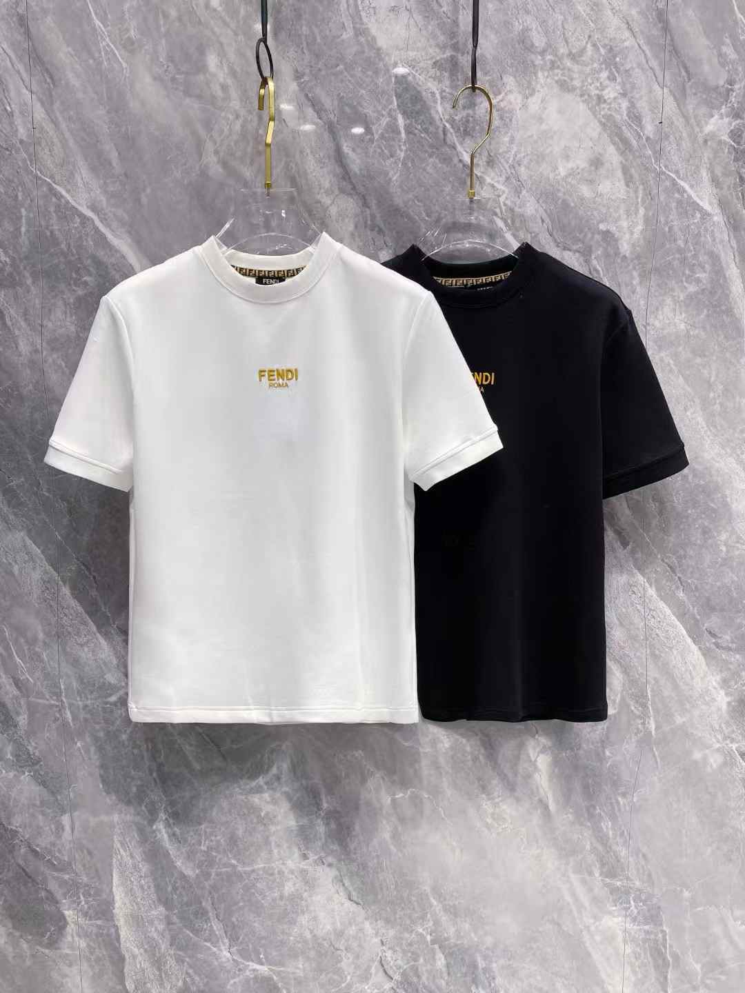 Fendi Roma T-shirt in black and white cotton