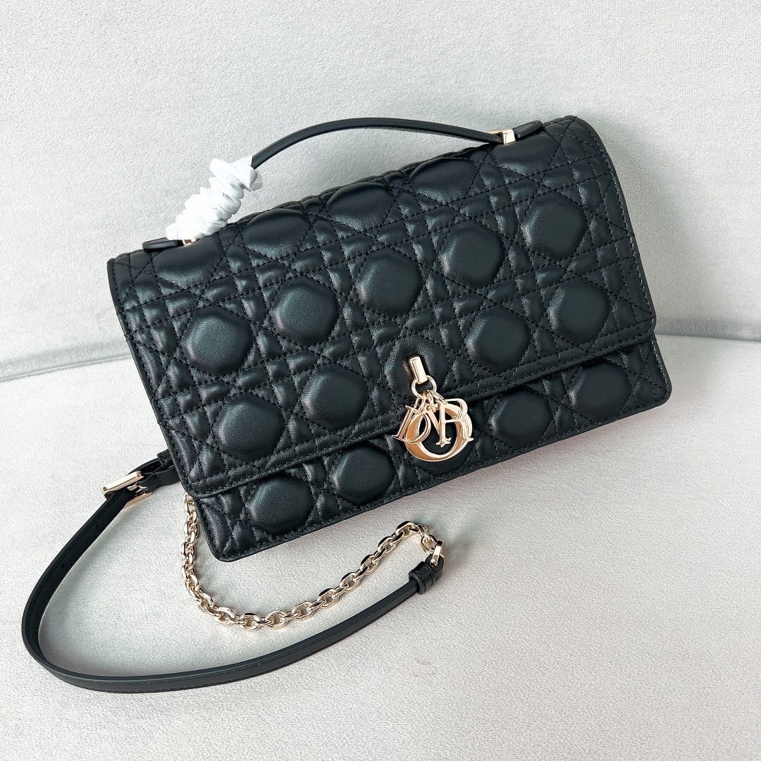 Dior My Dior bag in black cannage lambskin