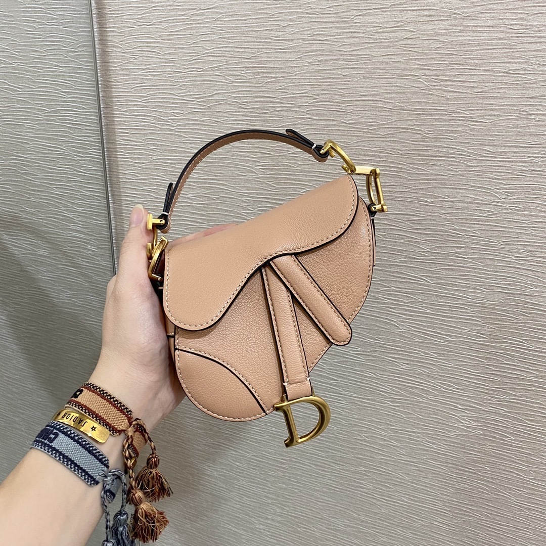 Dior Micro Saddle bag in goatskin leather