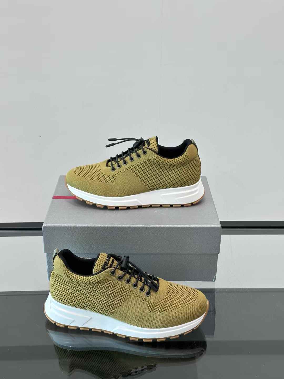 Prada casual sneakers for men in a walnut color
