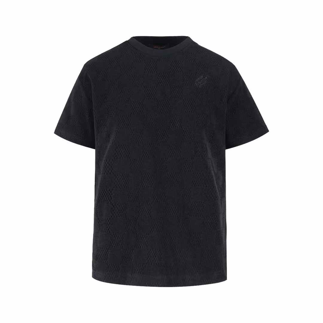 LV Oversized T-shirt in black with a tonal embroidered logo