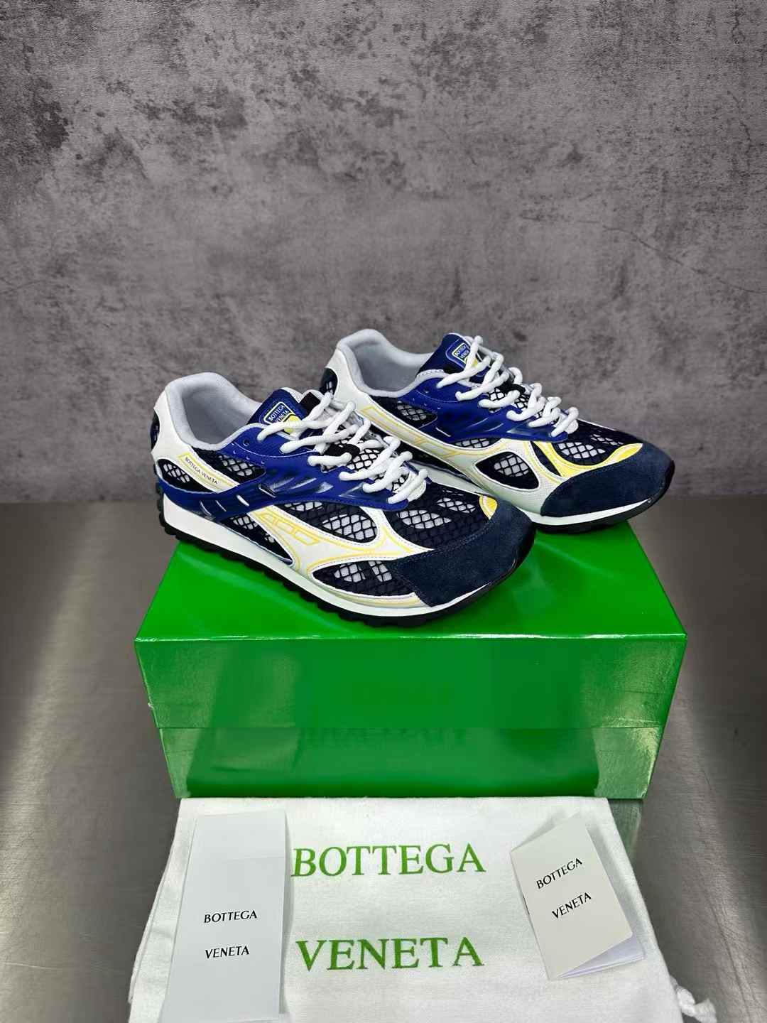 Bottega Veneta Orbit sneakers in blue and white