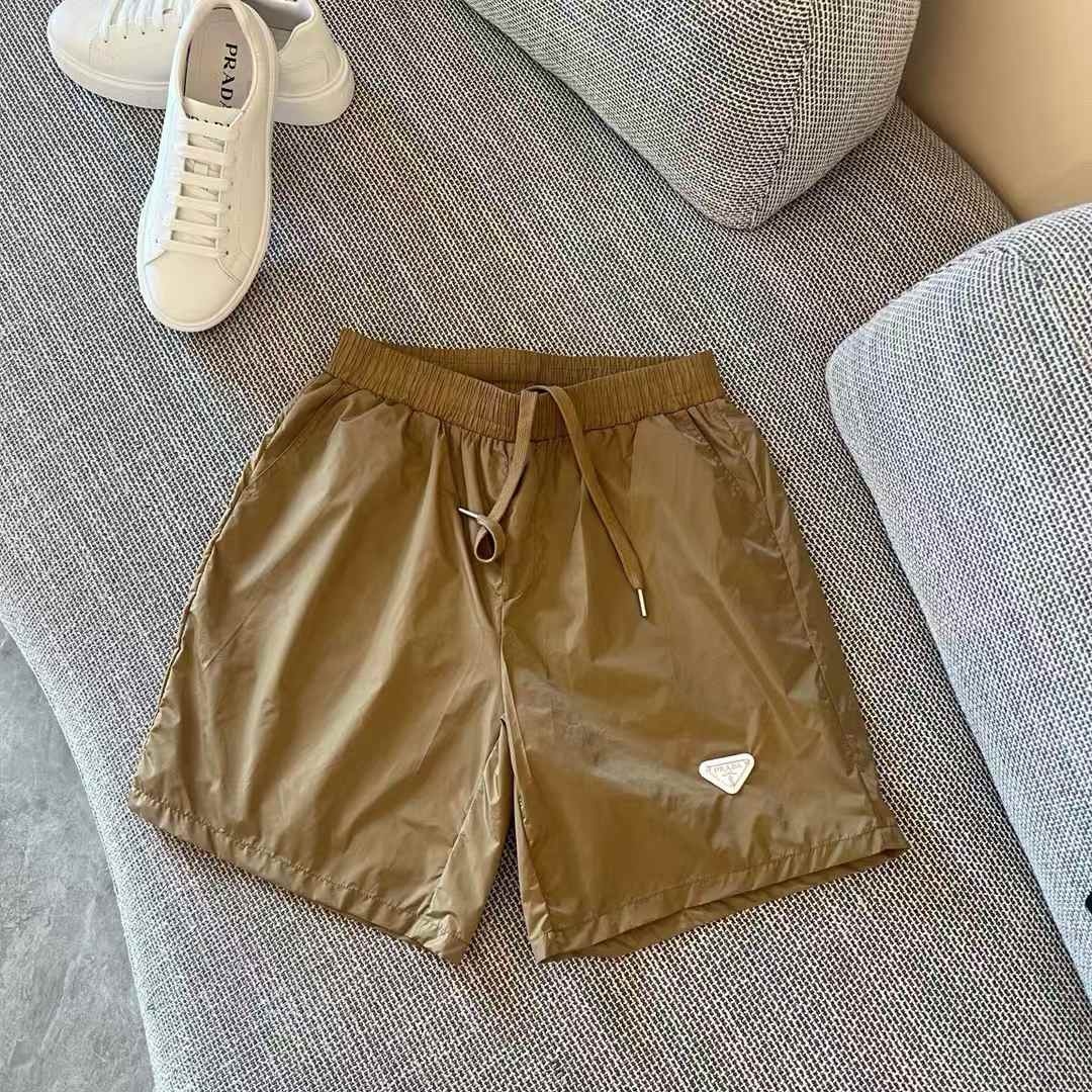 Prada Re-Nylon shorts in a cork beige