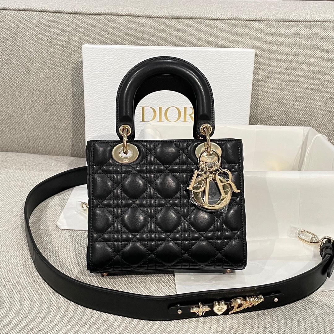 Christian Dior Small Lady Dior My ABCDior Bag in black cannage lambskin