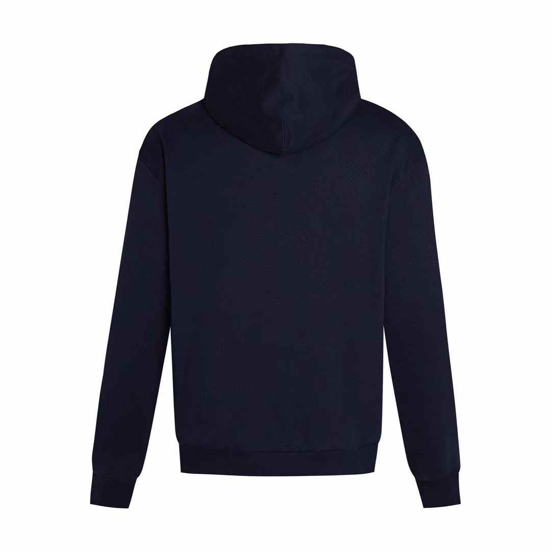 LV Monogram Reversible Hoodie in navy blue.
