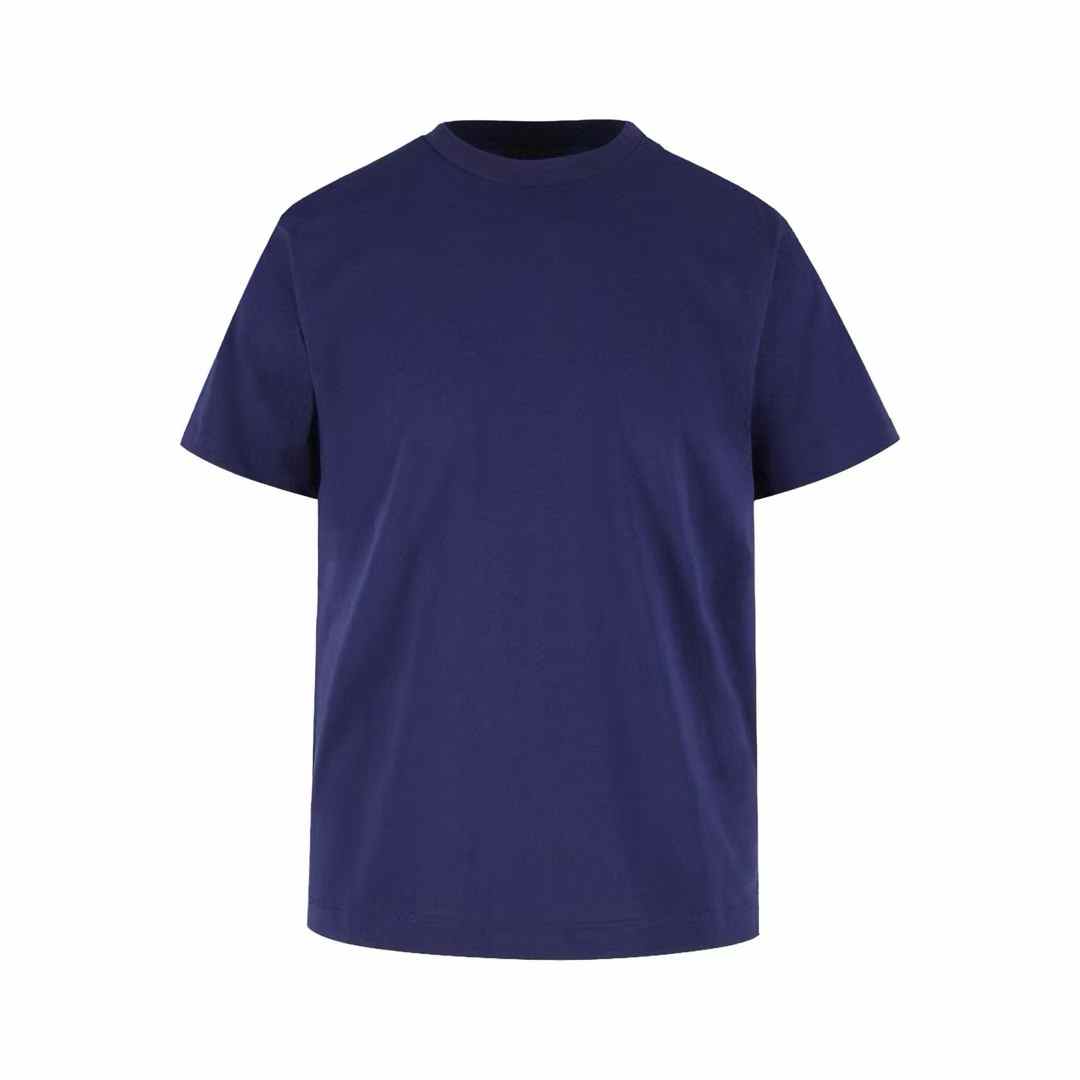 Prada logo-embroidered cotton t-shirt in blue.