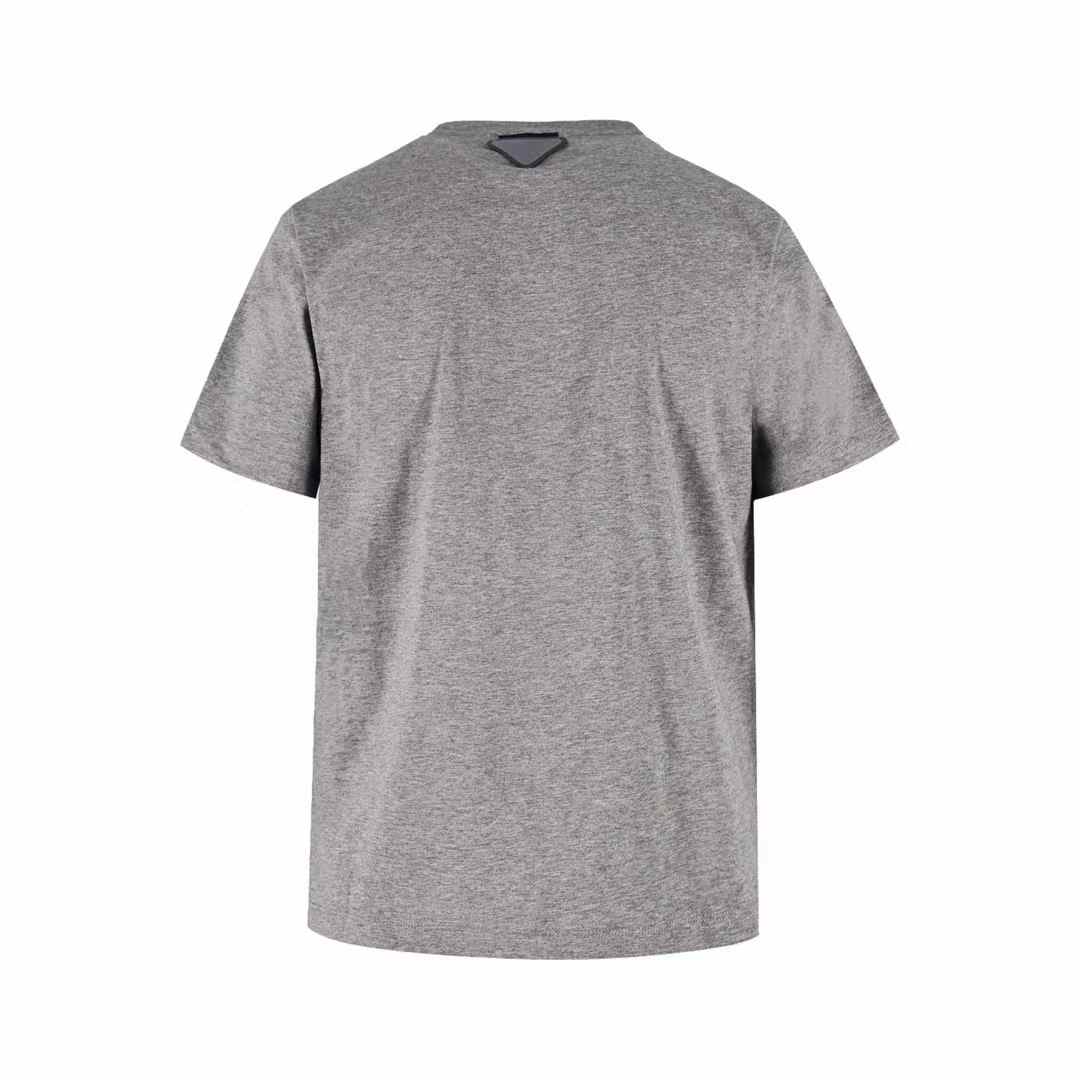 Prada Cotton Conceptual Triangle T-Shirt Grey