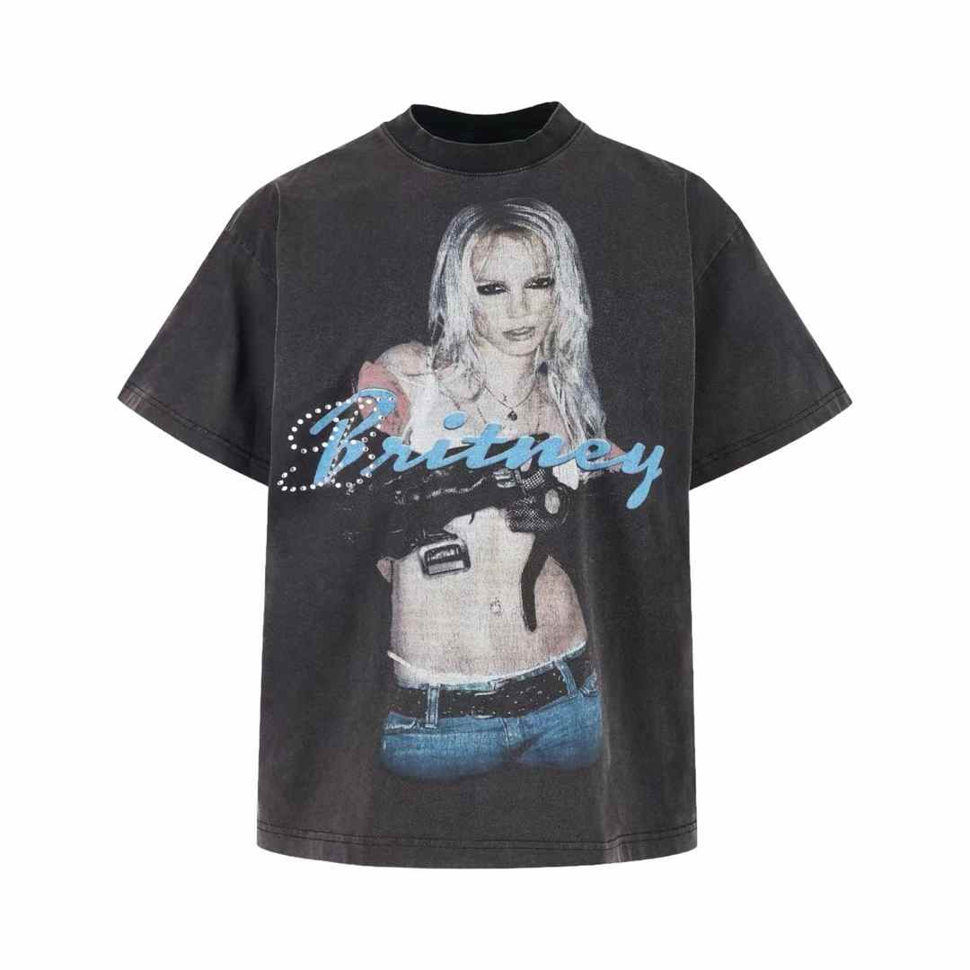 Balenciaga Music Britney Spears Series Oversized T-Shirt in faded black/blue