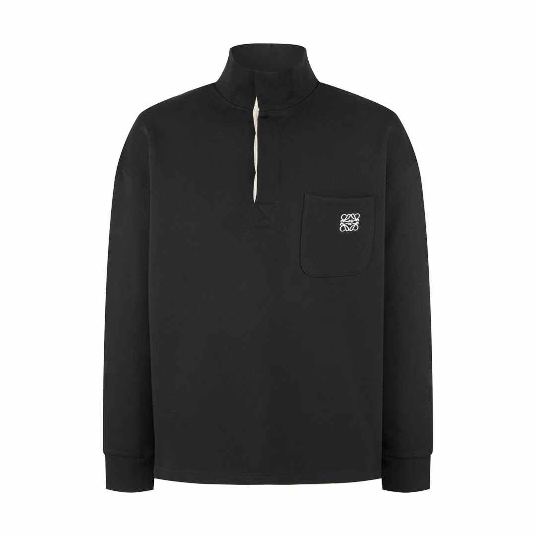 Loewe Anagram Pocket Suede Shirt Black