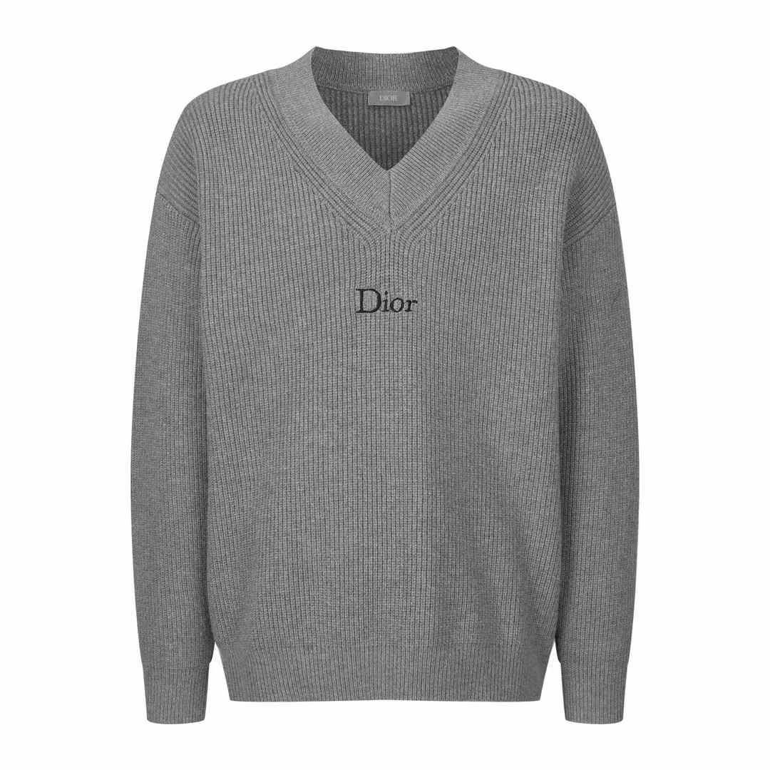 christian dior N neck grey sweater
