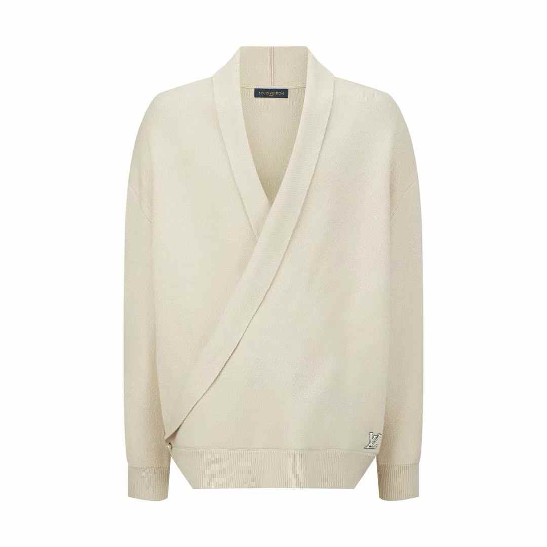 LV wool-blend cardigan in white