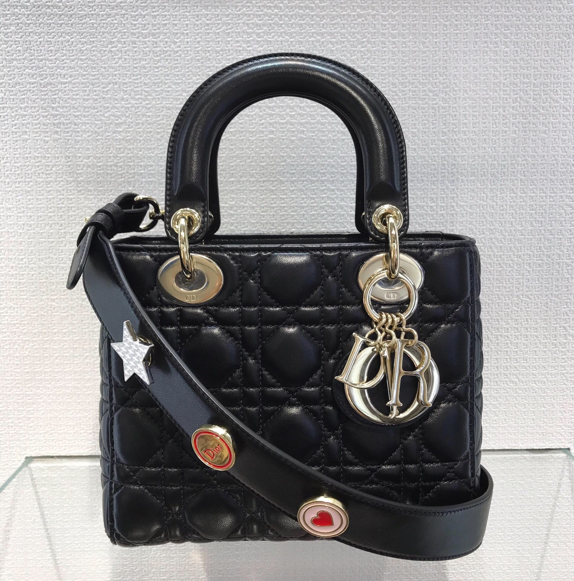 Dior Small Lady Dior My ABC Handbag cannage lambskin Black
