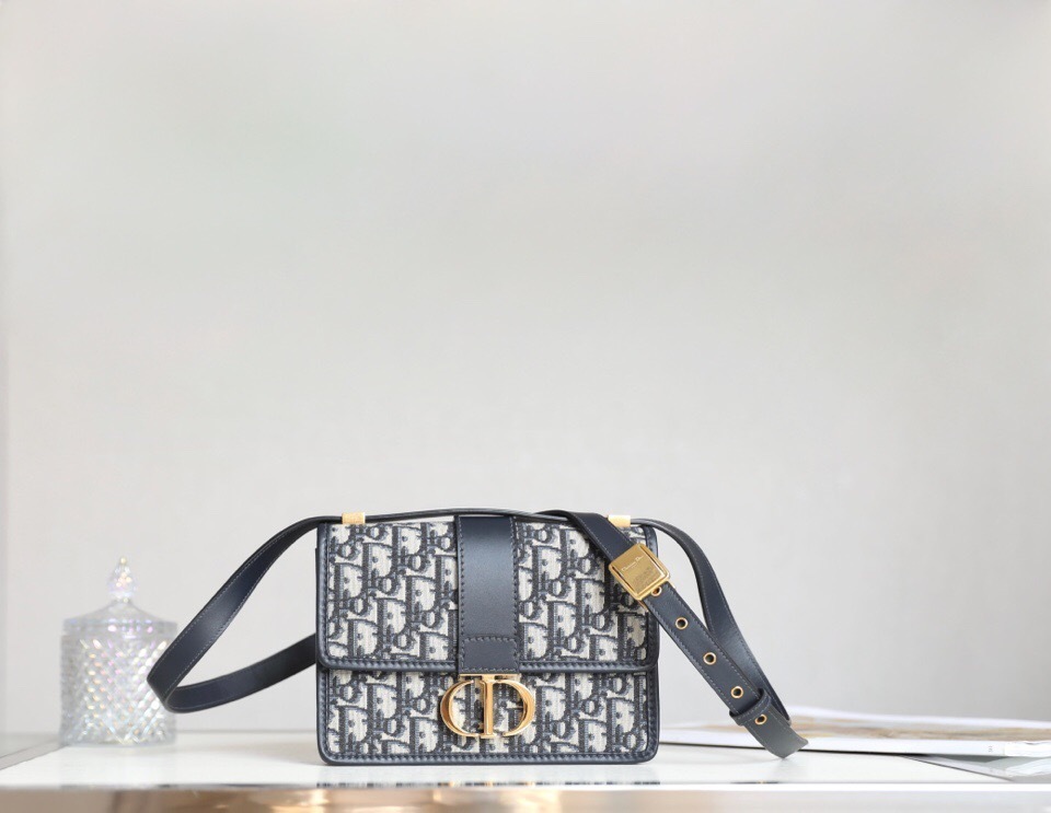 Dior 30 Montaigne bag in blue Dior Oblique jacquard canvas