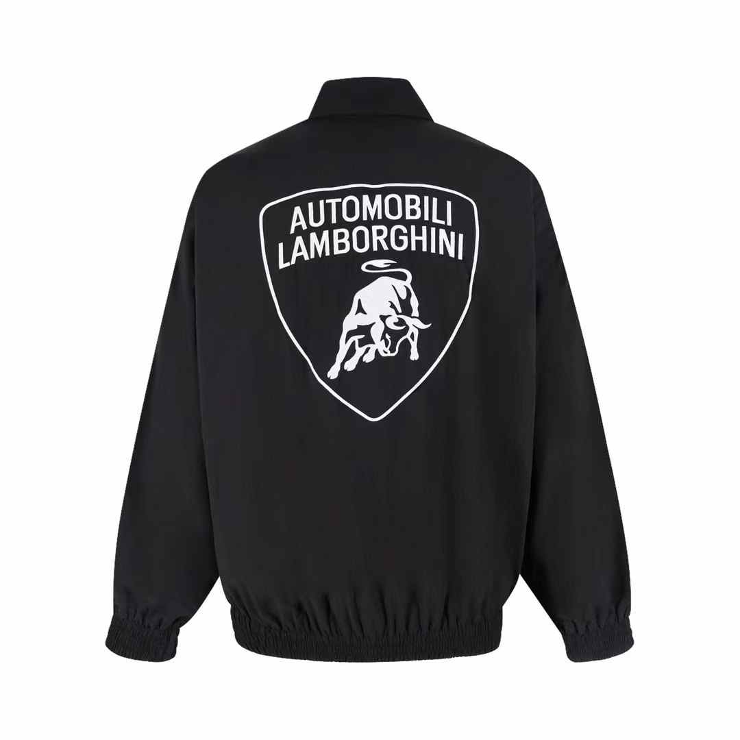 Balenciaga x Automobili Lamborghini logo-embroidered black track jacket